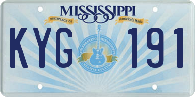 MS license plate KYG191