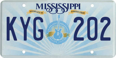MS license plate KYG202