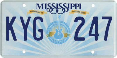 MS license plate KYG247