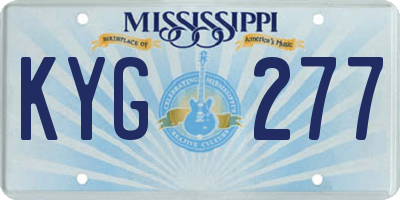 MS license plate KYG277