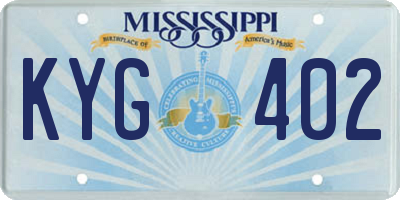 MS license plate KYG402