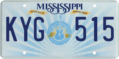 MS license plate KYG515
