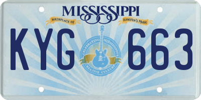 MS license plate KYG663