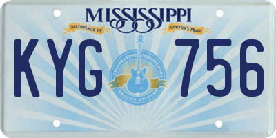 MS license plate KYG756