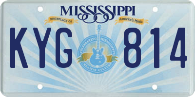 MS license plate KYG814