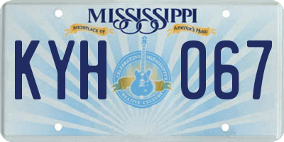 MS license plate KYH067