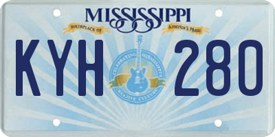 MS license plate KYH280