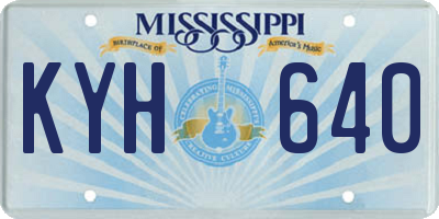 MS license plate KYH640