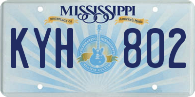 MS license plate KYH802