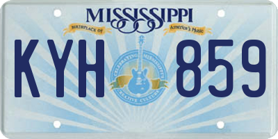 MS license plate KYH859