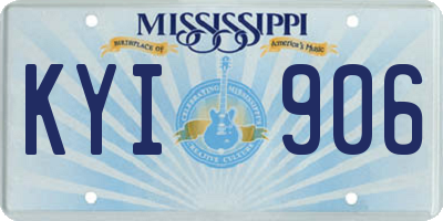 MS license plate KYI906