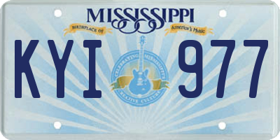 MS license plate KYI977