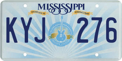 MS license plate KYJ276