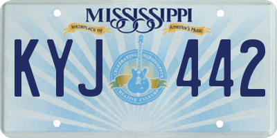 MS license plate KYJ442