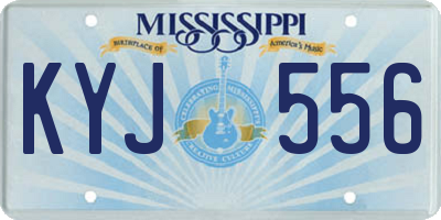 MS license plate KYJ556