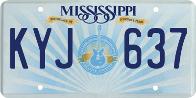 MS license plate KYJ637