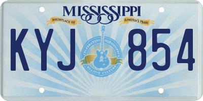 MS license plate KYJ854