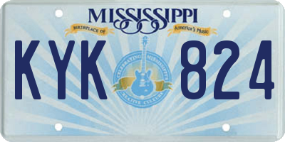 MS license plate KYK824