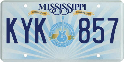 MS license plate KYK857