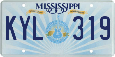MS license plate KYL319