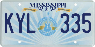MS license plate KYL335