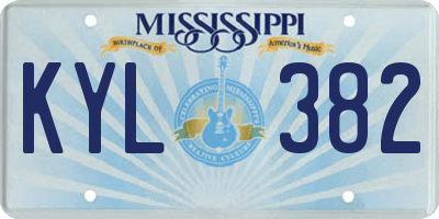 MS license plate KYL382