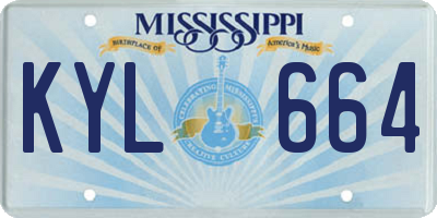 MS license plate KYL664