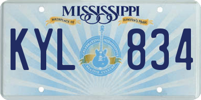 MS license plate KYL834