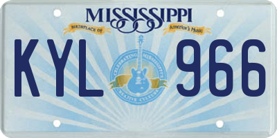 MS license plate KYL966