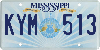 MS license plate KYM513