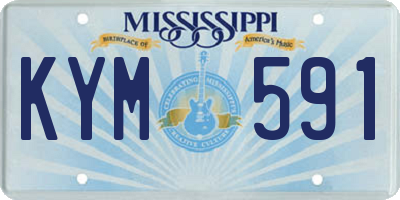 MS license plate KYM591