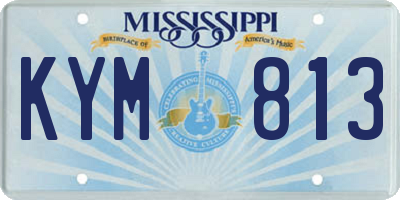 MS license plate KYM813
