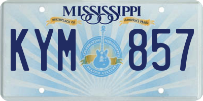 MS license plate KYM857