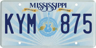 MS license plate KYM875