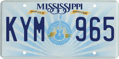 MS license plate KYM965