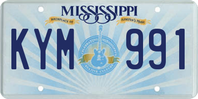 MS license plate KYM991