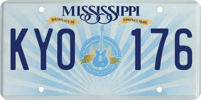 MS license plate KYO176