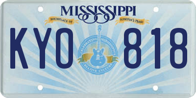 MS license plate KYO818