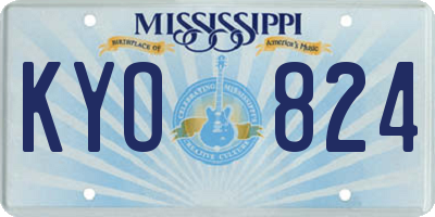 MS license plate KYO824