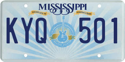 MS license plate KYQ501