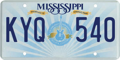 MS license plate KYQ540