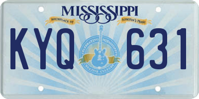 MS license plate KYQ631