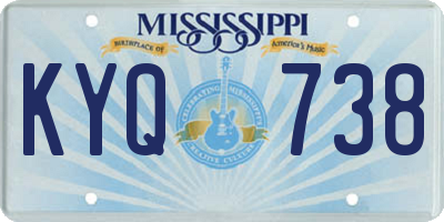 MS license plate KYQ738