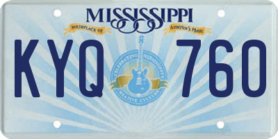 MS license plate KYQ760