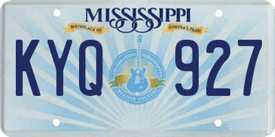 MS license plate KYQ927
