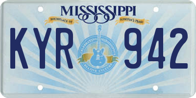 MS license plate KYR942