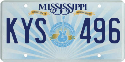 MS license plate KYS496