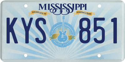 MS license plate KYS851