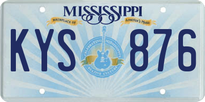 MS license plate KYS876