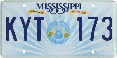 MS license plate KYT173